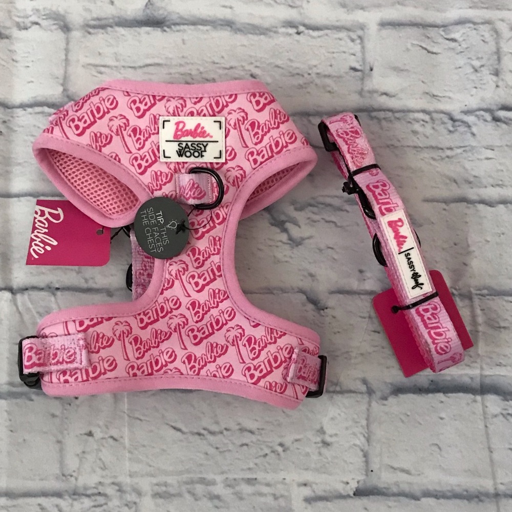 Barbie x SASSY WOLF Harness & Leash. Size:Small